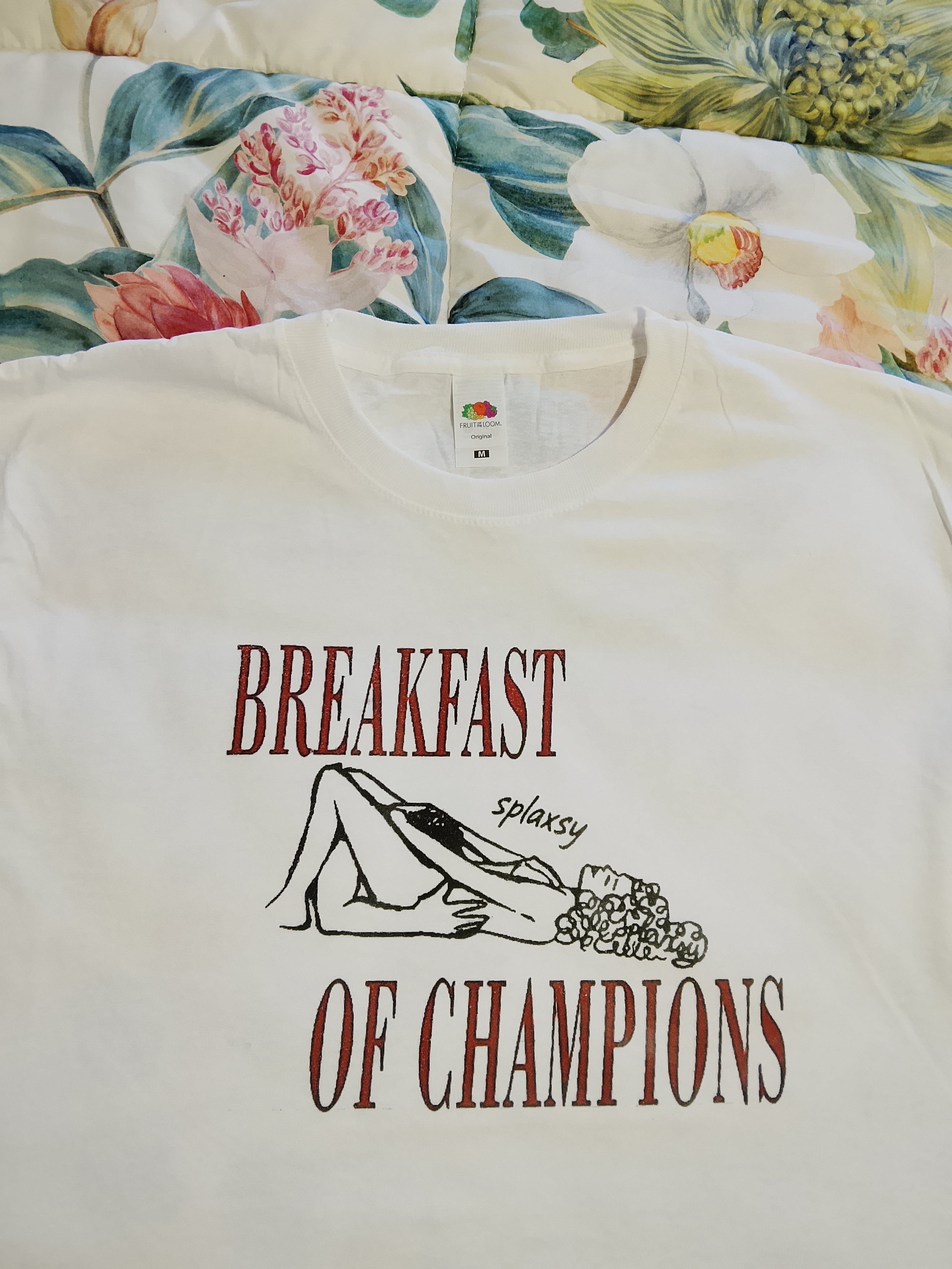 Tshirt fruit of the loom taglia M con originale stampa in DTF Breakfast Champions