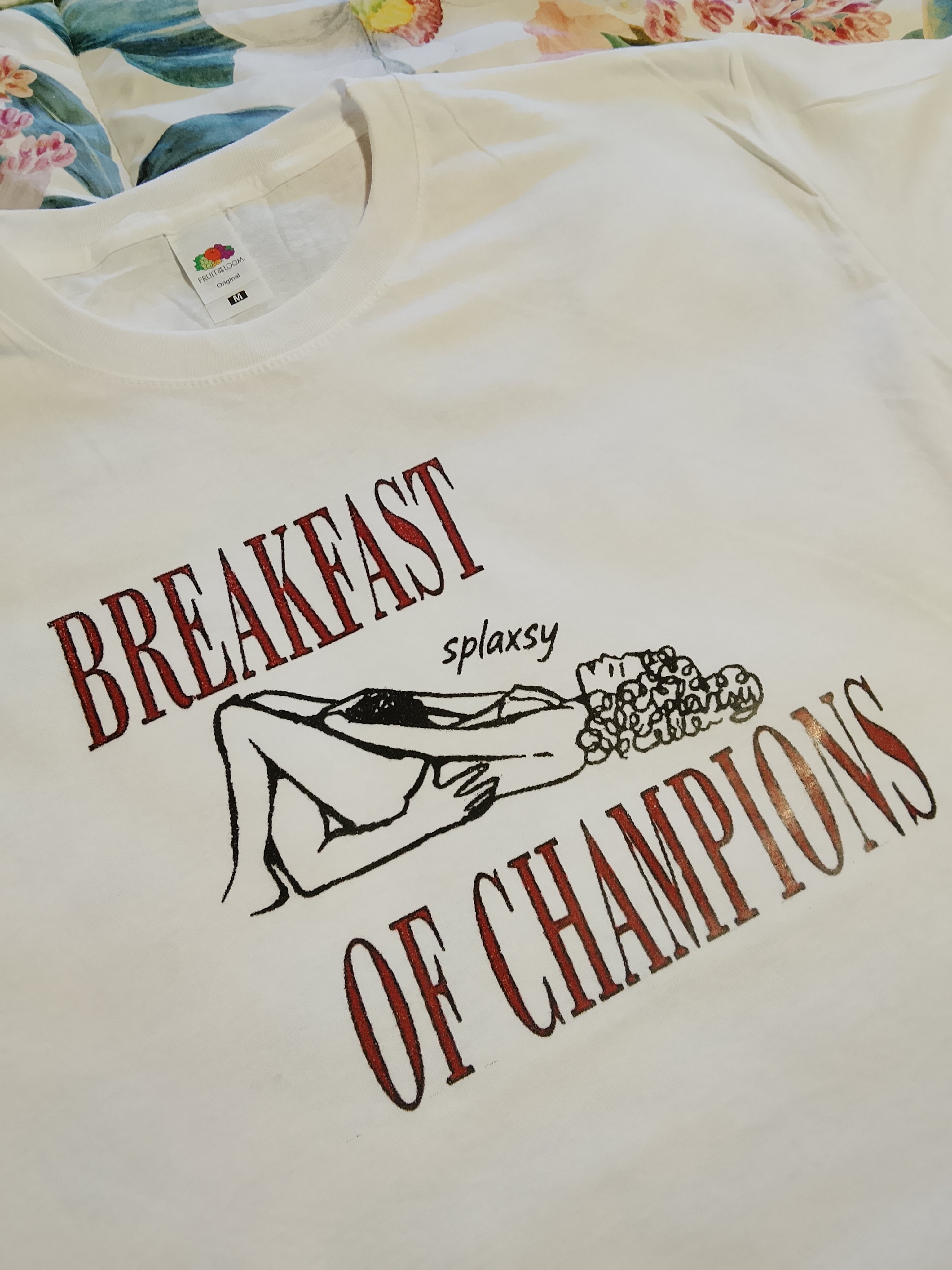 Tshirt fruit of the loom taglia M con originale stampa in DTF Breakfast Champions