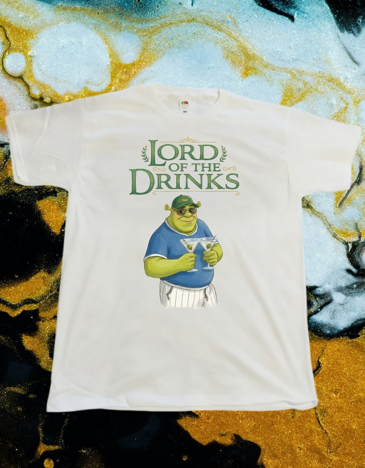 T-shirt cotone Lord of drinks in stile shrek