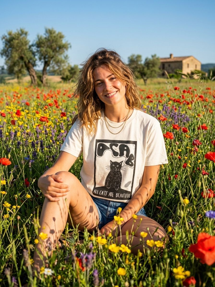T-shirt unisex cotone a tema Acab (All Cats Are Beautiful)