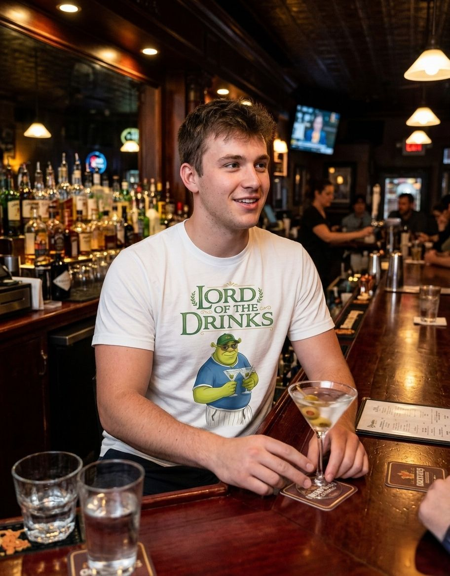 T-shirt cotone Lord of drinks in stile shrek