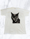 T-shirt cotone con stampa Gatto con sigaretta