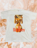 T-shirt cotone con stampa pubblicità Marlboro vintage stile dipinto