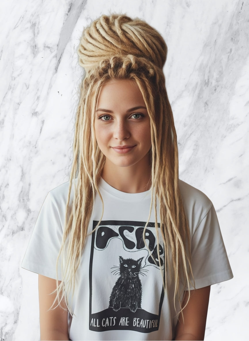 T-shirt unisex cotone a tema Acab (All Cats Are Beautiful)