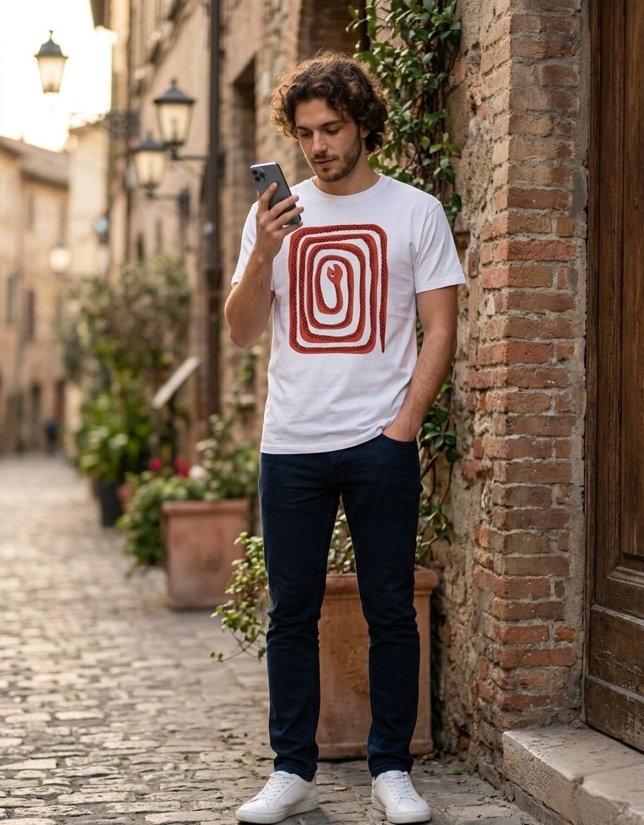 T-shirt cotone fantasia Snake vintage game