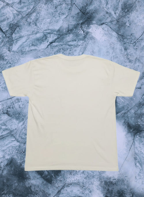 T-shirt cotone con grafica di uno scimpanzè che fuma una sigaretta e beve whisky