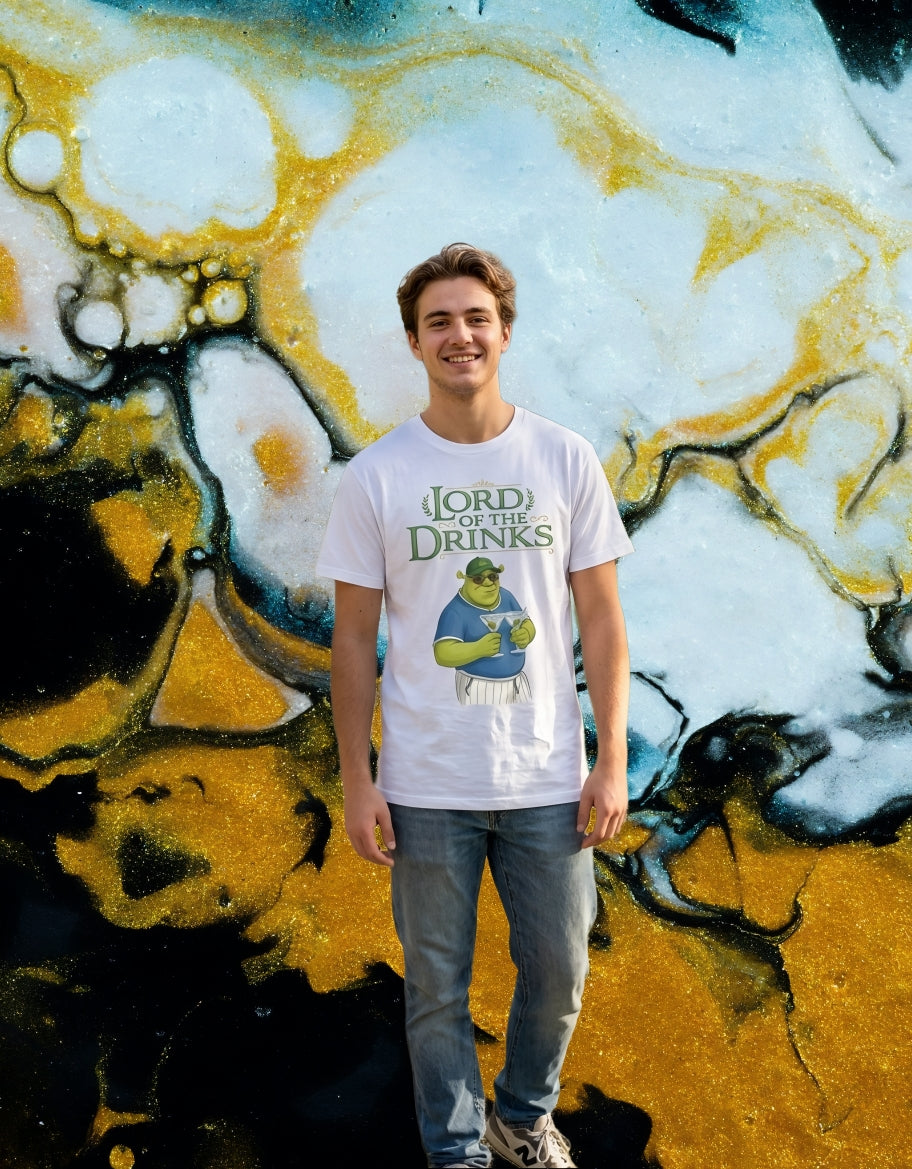 T-shirt cotone Lord of drinks in stile shrek